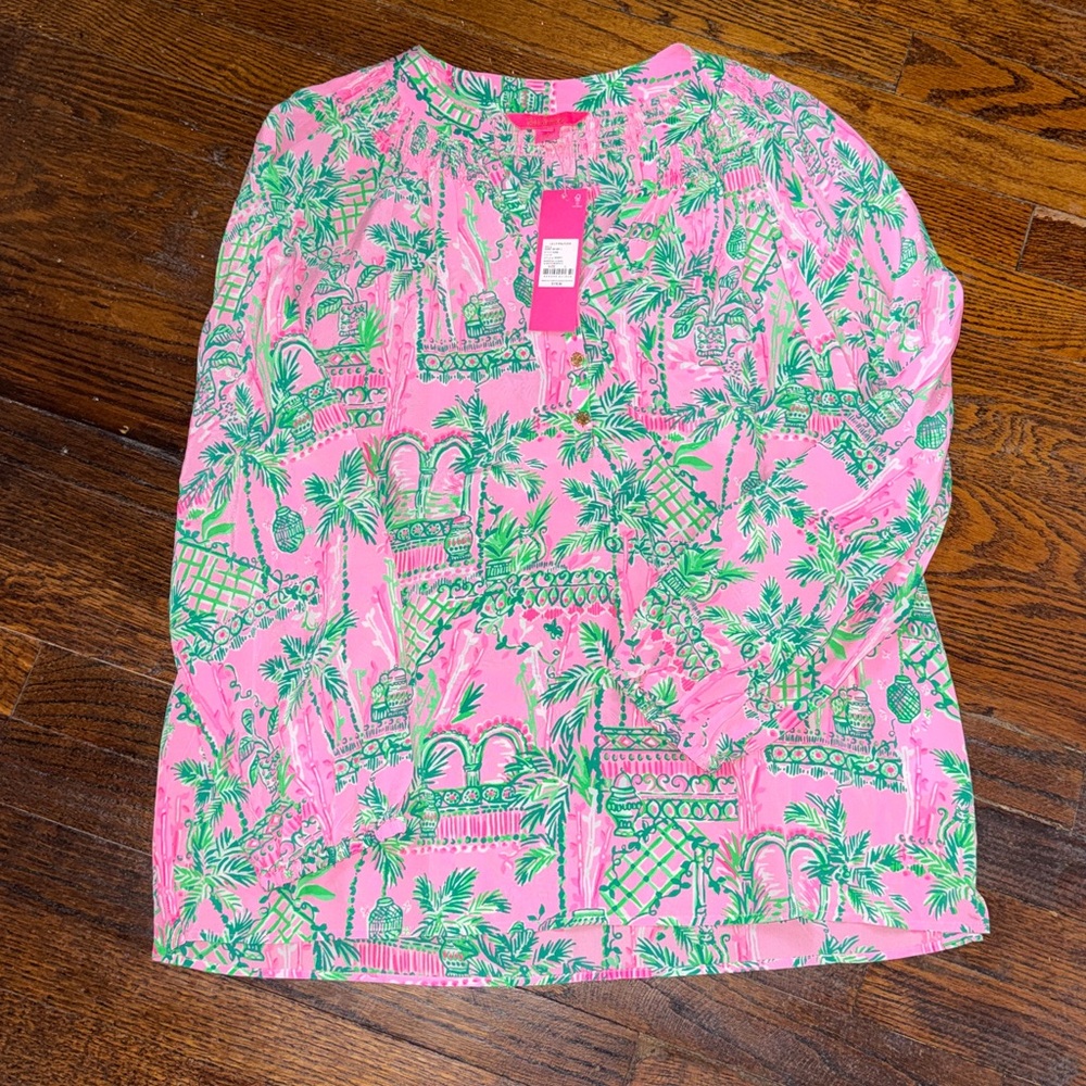 🩷Lilly P🩷 NWT Elsa Always Worth It Silk Top. Size L. Brand new! - Picture 7 of 9